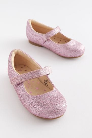 Buy Pink Glitter Wide Fit G Mary Jane Shoes from Next Luxembourg