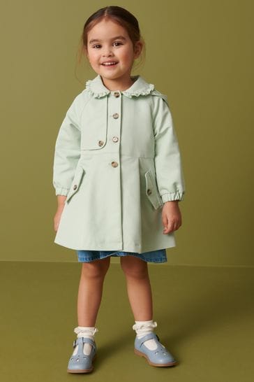 Buy Sage Green Shower Resistant Frill Collar Smart Mac Coat 3mths 7yrs from Next Luxembourg