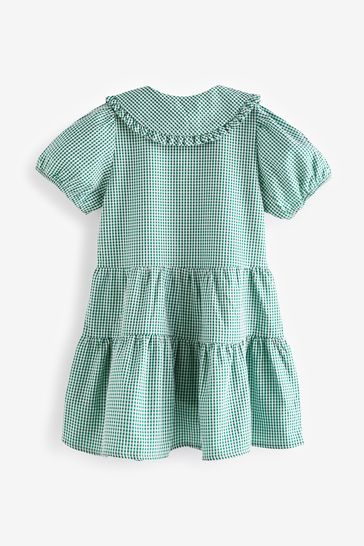 Green and white gingham school dress best sale