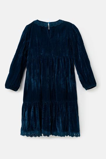H&m blue shop velvet dress