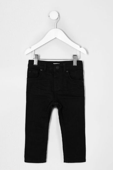 River Island Black Chrome Boys Skinny Jeans