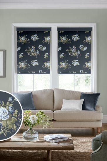 Laura Ashley Blue Rosemore Made To Measure Roller Blind