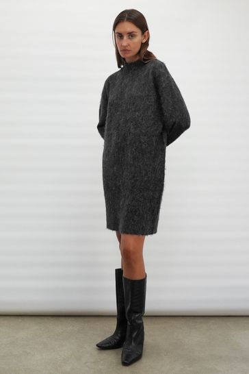 Buy Religion Grey High Neck Jumper Tunic Dress In Neutral Pattern