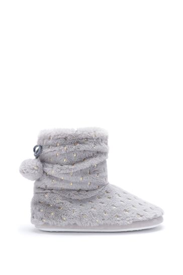 Buy Pour Moi Grey Metallic Star Slippers from Next Sweden