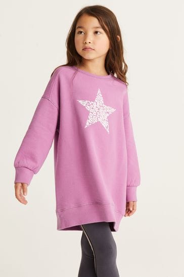 Mint Velvet Pink Star Sweatshirt Dress
