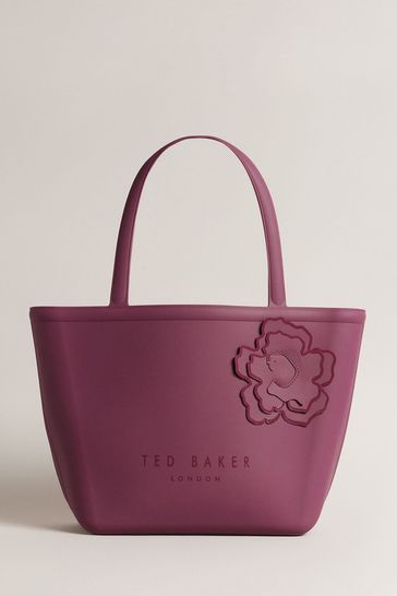 Ted Baker Jellio Deep Purple Flower Small Silicone Tote Bag