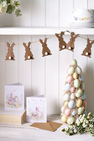Brown Easter Wooden Bunting