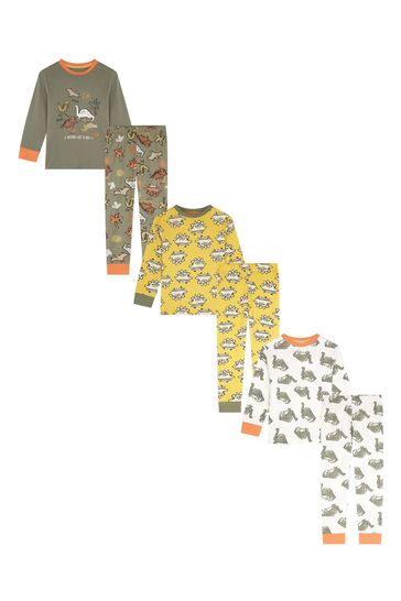 F&F Green Dino Pyjamas 3 Pack