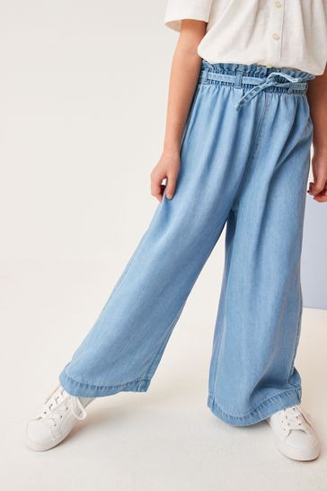 Blue wide leg jeans clearance