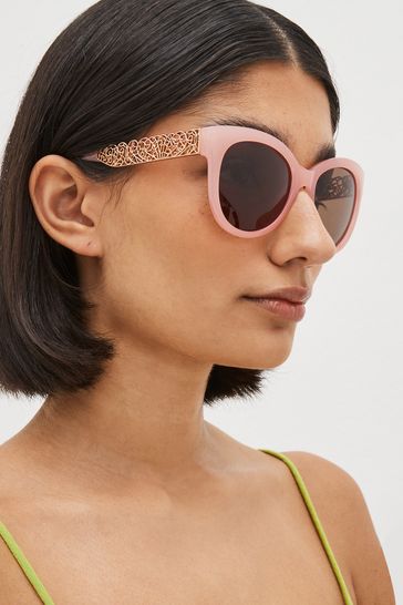 Mink/Pink Filligre Arm Detail Sunglasses