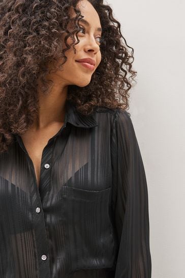 Sheer online longline shirt