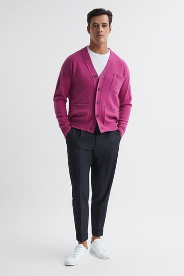 Buy Reiss Cerise Andrews Merino Wool Cardigan from Next Spain