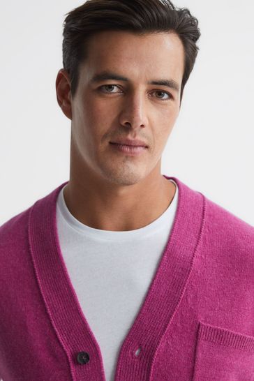 Buy Reiss Cerise Andrews Merino Wool Cardigan from Next Spain