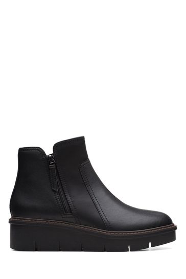 Clarks Black Smooth Airabell Zip Boots