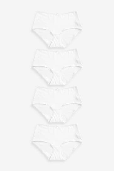 White Midi Cotton Rich Knickers 4 Pack