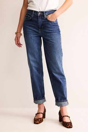 Boden Blue Mid Rise Tapered Jeans