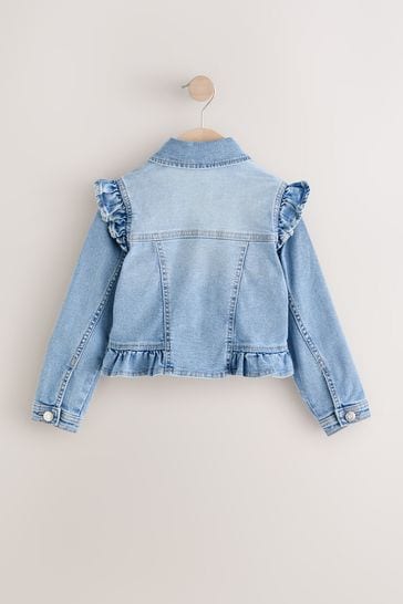 Denim jacket with frill deals shoulders