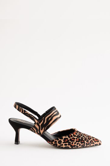 Animal Print Forever Comfort® Leather Buckle Detail Shoes