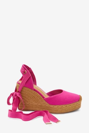 Pink espadrilles wedges uk shop