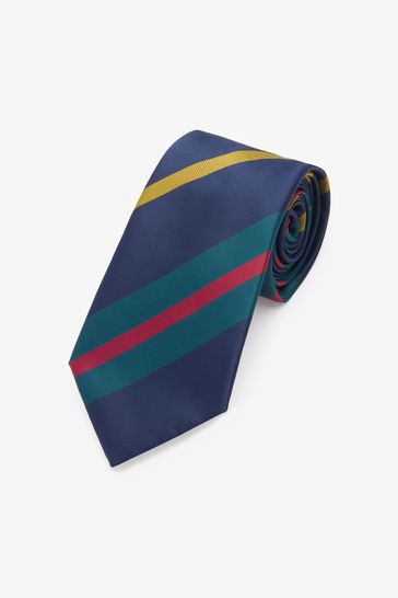 Navy Blue Club Stripe Regular Pattern Tie