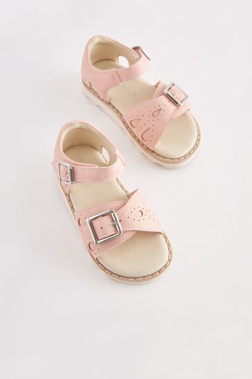Pink closed sales back sandals