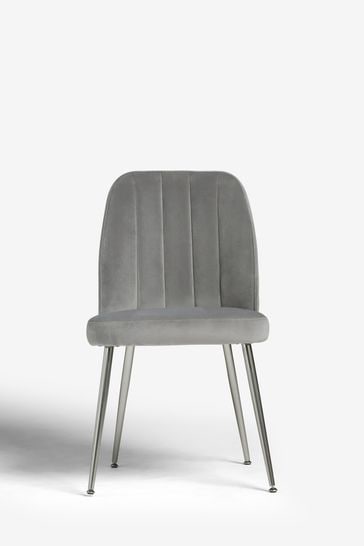 Grey chrome leg dining shop chairs