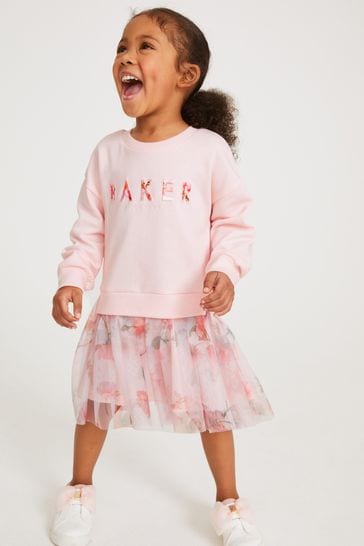 Baker by Ted Baker Pink Sweater And Skirt Dress