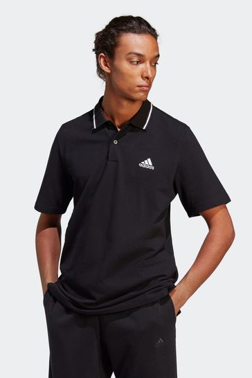 adidas Black Small Sportswear Essentials Piqué Logo Polo Shirt