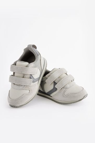 Stone Wide Fit (G) Double Strap Trainers