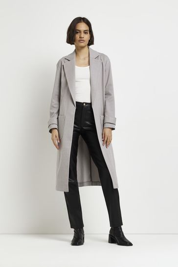 River island coat on sale grey