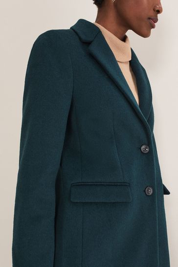 Phase Eight Green Lydia Wool Mix Coat