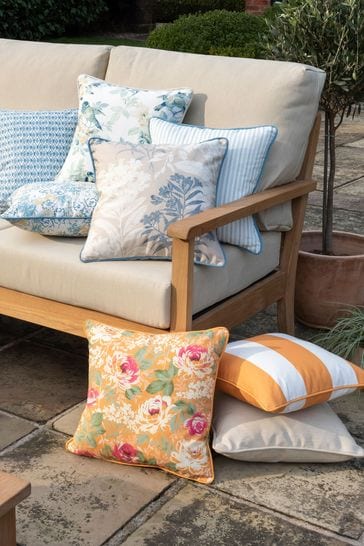 Laura Ashley Yellow Square Wisteria Outdoor Scatter Cushion