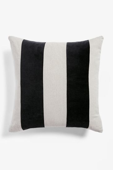 Black white outlet striped pillow