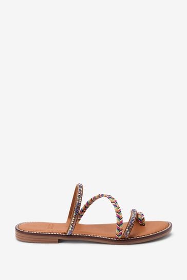 Multicolour Forever Comfort Jewelled Strappy Flat Sandals