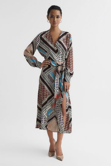 Pink scarf print dress 2025