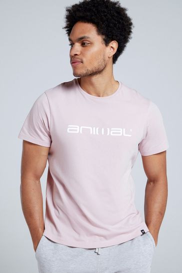 Animal Mens Pink Organic T-Shirt