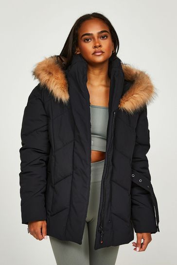 Mid length black jacket discount