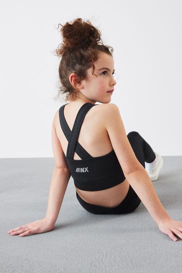 Black sports crop top clearance