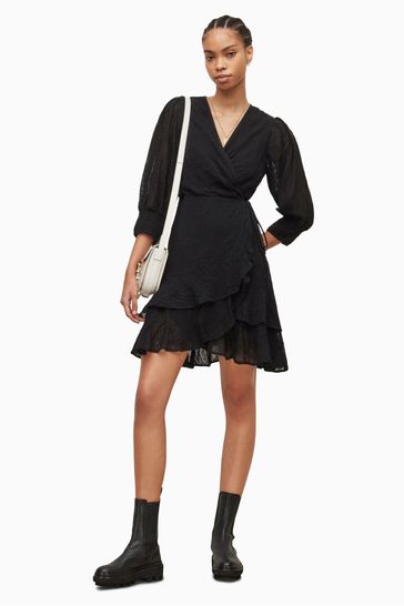 Buy AllSaints Ari Ossia Black Dress from Next Luxembourg