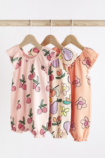 Pink Fruit Baby Rompers 3 Pack