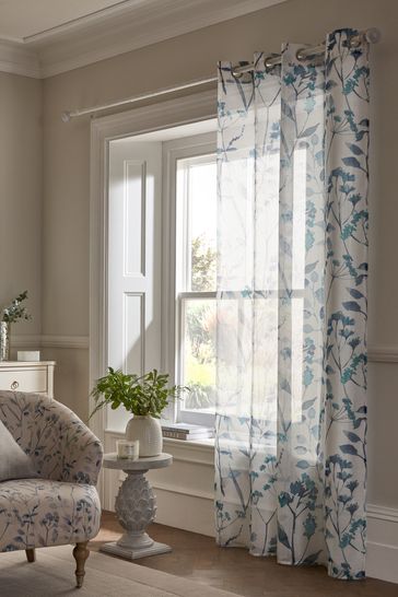 Voile online curtains grey