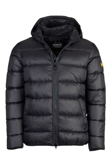 Barbour International Legacy Bobber Puffer Black Quilted Jacket