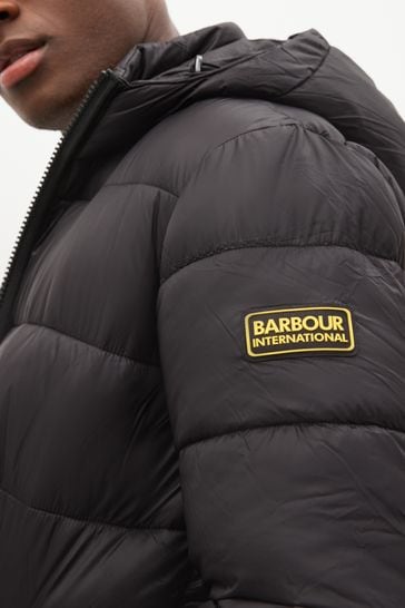 Barbour International Legacy Bobber Puffer Black Quilted Jacket