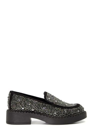 Dune London Glimmerz Hotfix Embellished Black Shoes