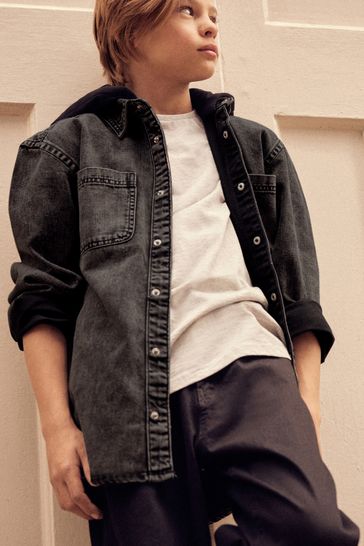 Grey denim hotsell overshirt