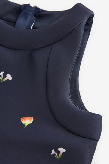 Buy Baker by Ted Baker Navy Blue Floral Scuba Dress Next