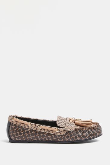 River Island Brown Bow Driving Shoe