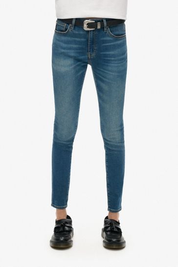 Buy Superdry Dark Blue Organic Cotton Vintage Low Rise Slim Flare