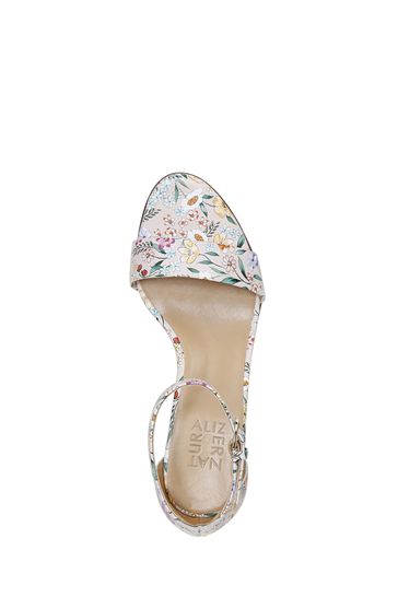 Naturalizer Vera Ankle Straps Satin Pearl Floral Shoes