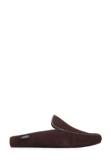 Jones Bootmaker Yarmouth Brown Leather Moccasin Slippers
